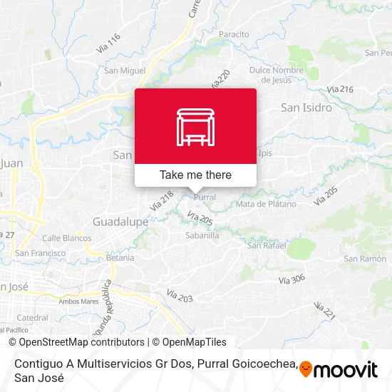 Mapa de Contiguo A Multiservicios Gr Dos, Purral Goicoechea