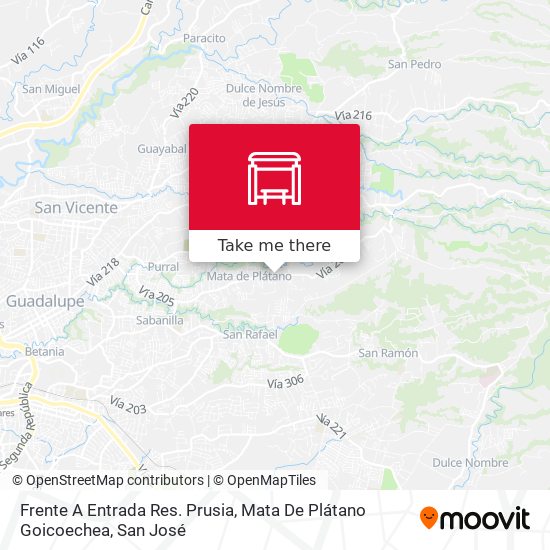 Frente A Entrada Res. Prusia, Mata De Plátano Goicoechea map