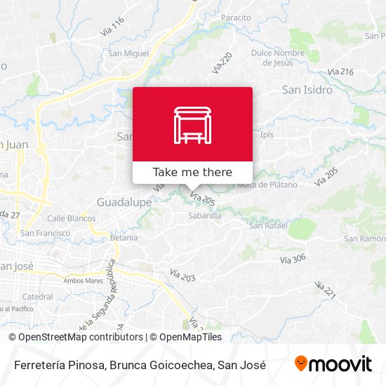 Ferretería Pinosa, Brunca Goicoechea map