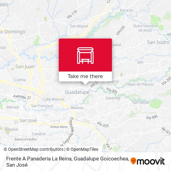 Frente A Panadería La Reina, Guadalupe Goicoechea map