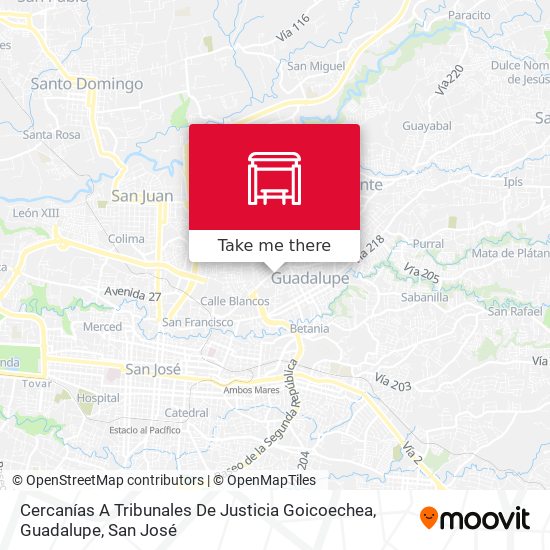 Mapa de Cercanías A Tribunales De Justicia Goicoechea, Guadalupe