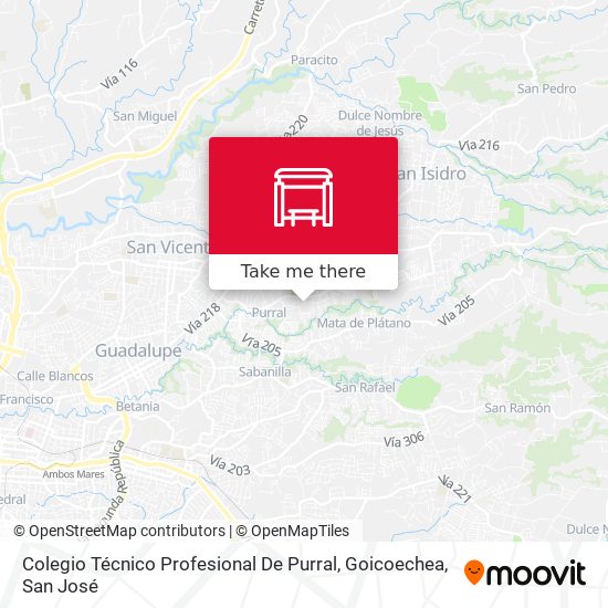 Colegio Técnico Profesional De Purral, Goicoechea map