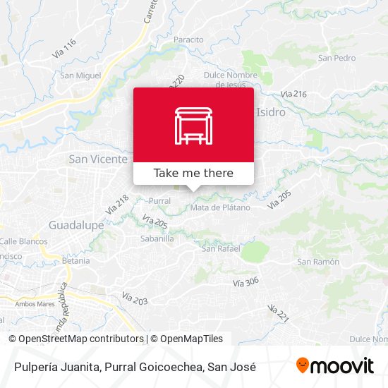Pulpería Juanita, Purral Goicoechea map
