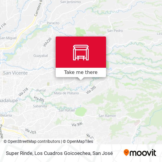 Super Rinde, Los Cuadros Goicoechea map