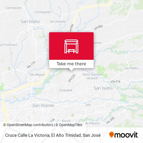 Cruce Calle La Victoria, El Alto Trinidad map