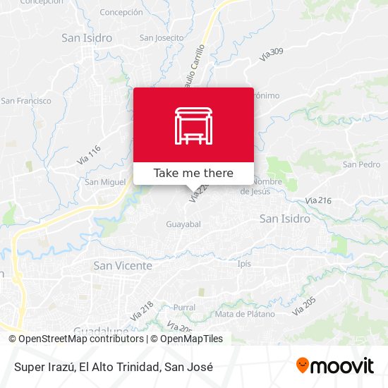 Super Irazú, El Alto Trinidad map