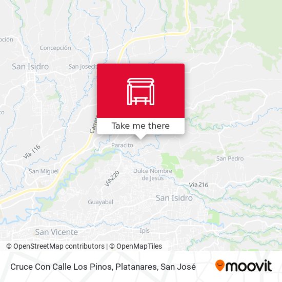 Cruce Con Calle Los Pinos, Platanares map