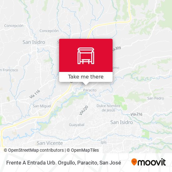 Frente A Entrada Urb. Orgullo, Paracito map