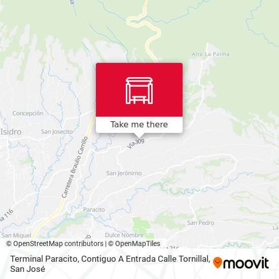 Terminal Paracito, Contiguo A Entrada Calle Tornillal map