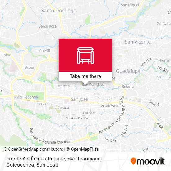Mapa de Frente A Oficinas Recope, San Francisco Goicoechea