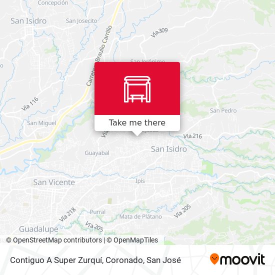 Contiguo A Super Zurquí, Coronado map