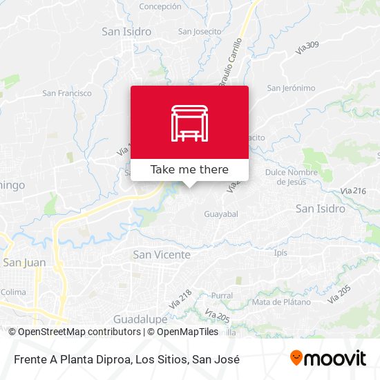Frente A Planta Diproa, Los Sitios map