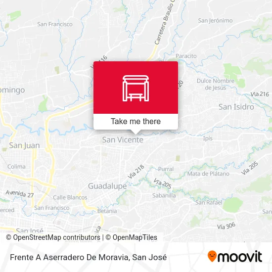 Frente A Aserradero De Moravia map