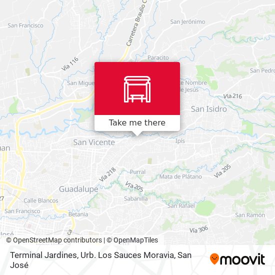 Terminal Jardines, Urb. Los Sauces Moravia map