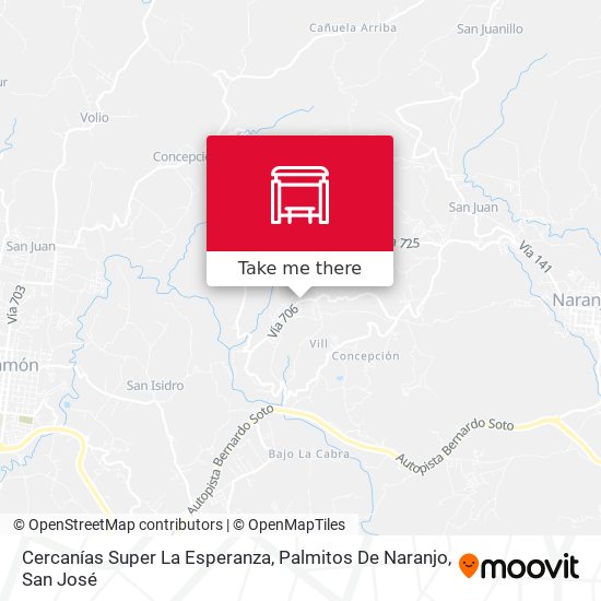 Cercanías Super La Esperanza, Palmitos De Naranjo map