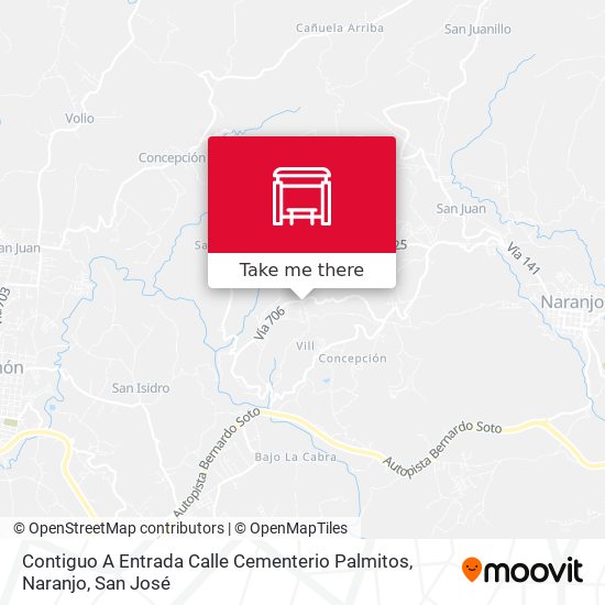 Mapa de Contiguo A Entrada Calle Cementerio Palmitos, Naranjo