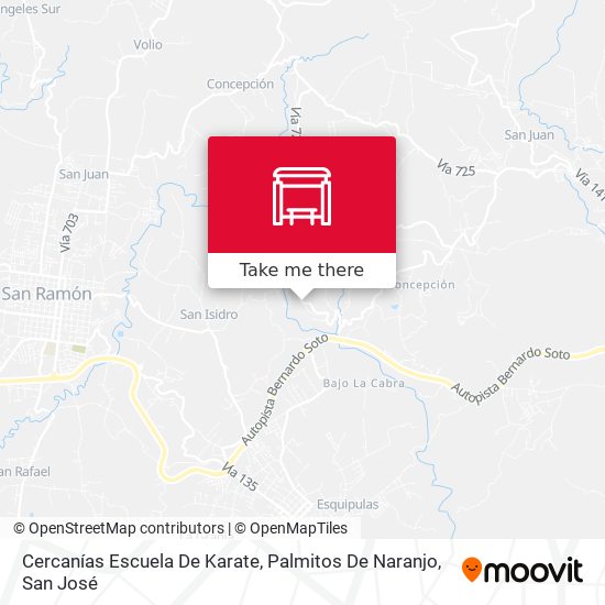 Cercanías Escuela De Karate, Palmitos De Naranjo map