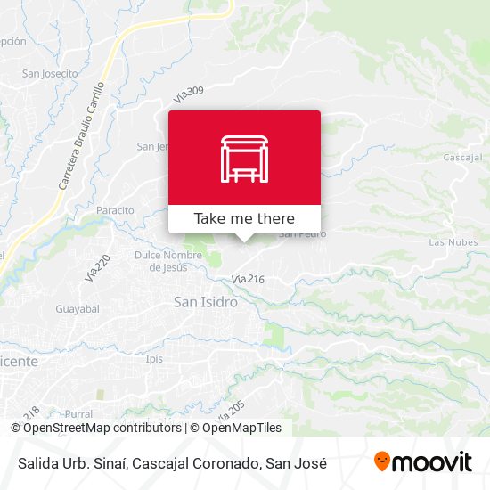 Salida Urb. Sinaí, Cascajal Coronado map