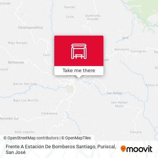 Mapa de Frente A Estación De Bomberos Santiago, Puriscal