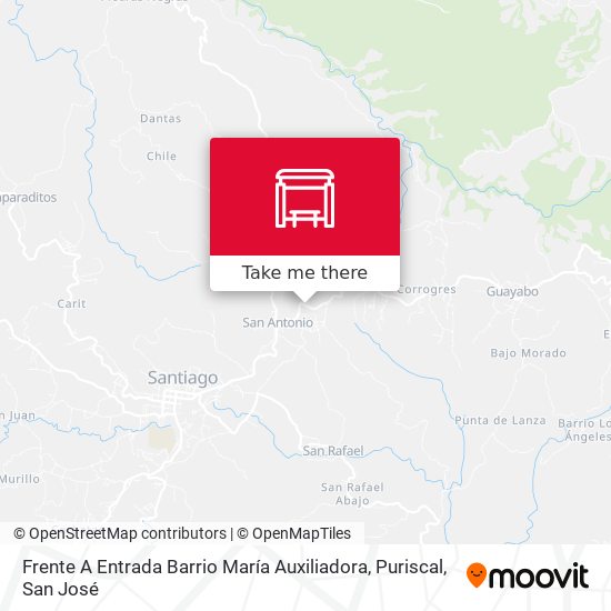 Frente A Entrada Barrio María Auxiliadora, Puriscal map