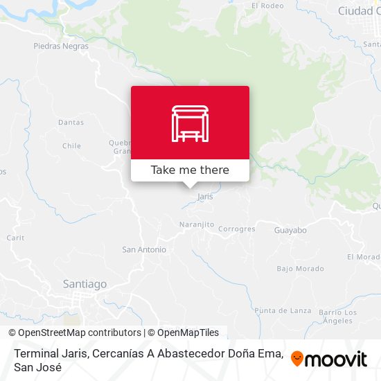 Mapa de Terminal Jaris, Cercanías A Abastecedor Doña Ema