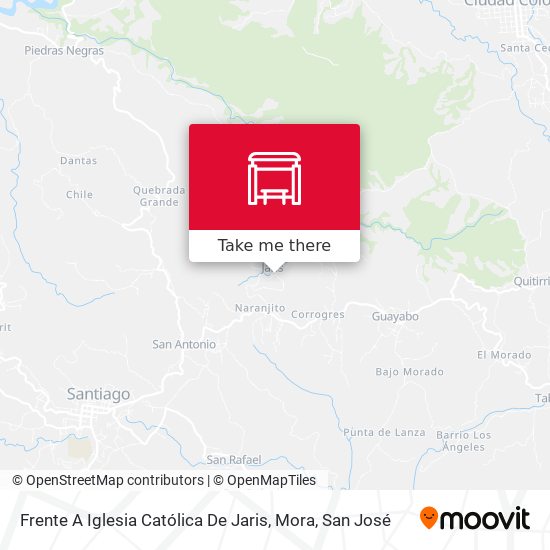 Mapa de Frente A Iglesia Católica De Jaris, Mora