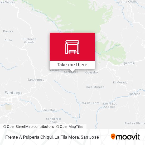 Frente A Pulpería Chiqui, La Fila Mora map