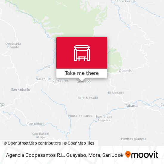 Agencia Coopesantos R.L. Guayabo, Mora map