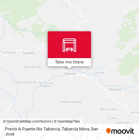 Previo A Puente Río Tabarcia, Tabarcía Mora map