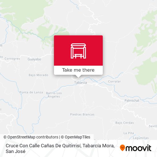 Cruce Con Calle Cañas De Quitirrisí, Tabarcía Mora map
