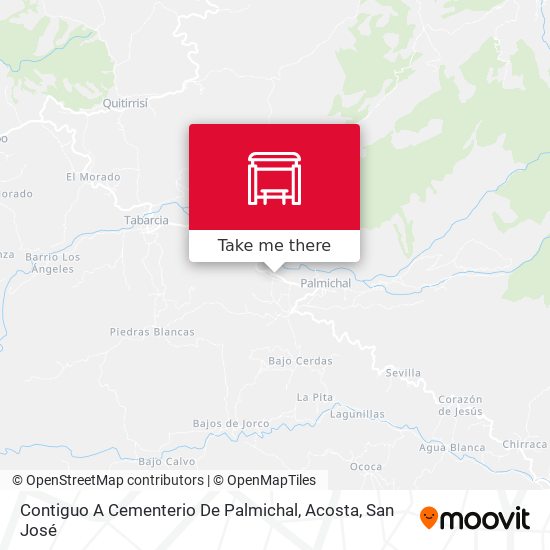Contiguo A Cementerio De Palmichal, Acosta map
