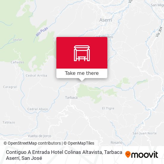 Contiguo A Entrada Hotel Colinas Altavista, Tarbaca Aserrí map