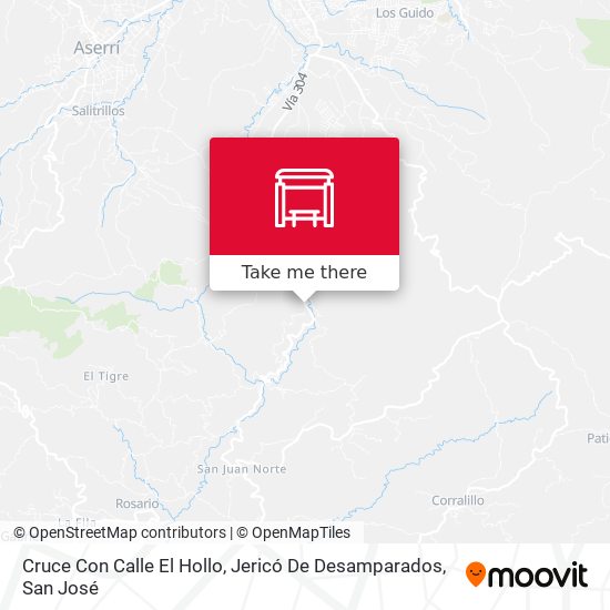Mapa de Cruce Con Calle El Hollo, Jericó De Desamparados