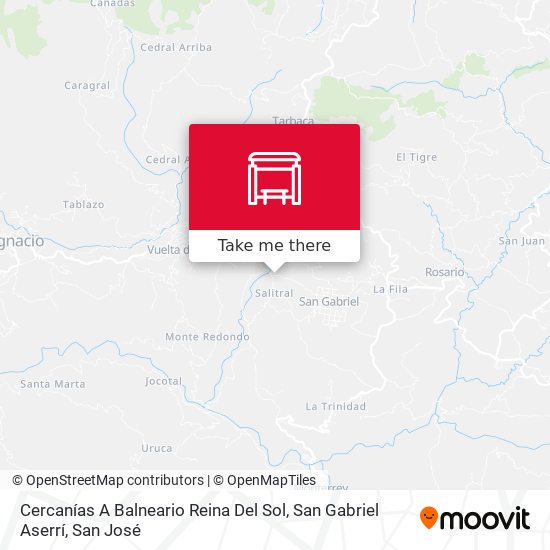 Cercanías A Balneario Reina Del Sol, San Gabriel Aserrí map