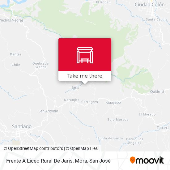 Frente A Liceo Rural De Jaris, Mora map