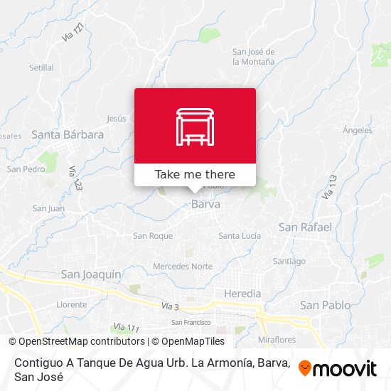 Contiguo A Tanque De Agua Urb. La Armonía, Barva map