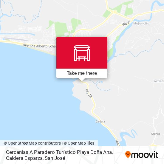 Cercanías A Paradero Turístico Playa Doña Ana, Caldera Esparza map