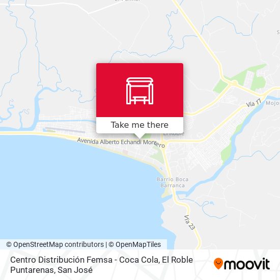 Centro Distribución Femsa - Coca Cola, El Roble Puntarenas map