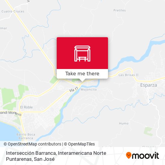 Mapa de Intersección Barranca, Interamericana Norte Puntarenas