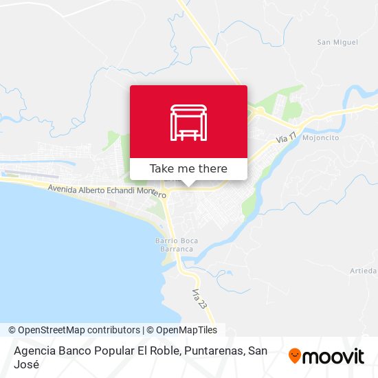 Agencia Banco Popular El Roble, Puntarenas map