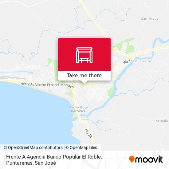 Mapa de Frente A Agencia Banco Popular El Roble, Puntarenas