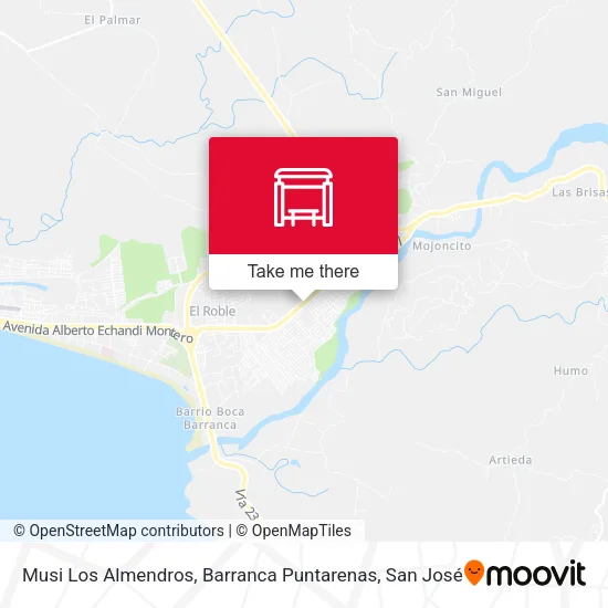 Musi Los Almendros, Barranca Puntarenas map