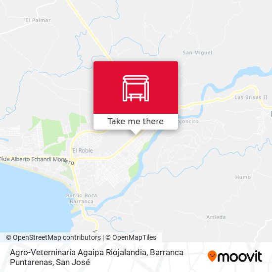 Agro-Veterninaria Agaipa Riojalandia, Barranca Puntarenas map