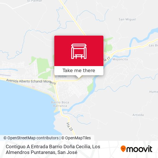 Contiguo A Entrada Barrio Doña Cecilia, Los Almendros Puntarenas map