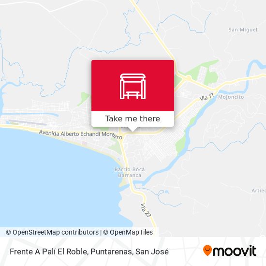 Mapa de Frente A Palí El Roble, Puntarenas