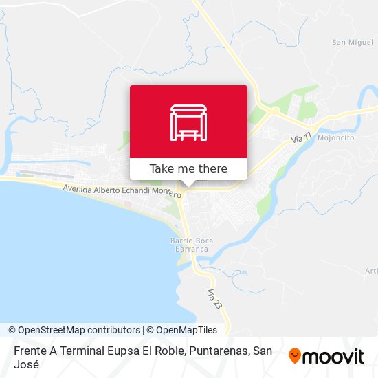 Mapa de Frente A Terminal Eupsa El Roble, Puntarenas