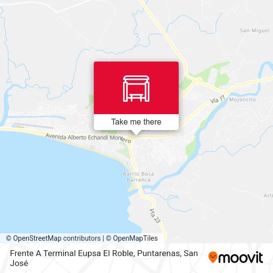 Mapa de Frente A Terminal Eupsa El Roble, Puntarenas