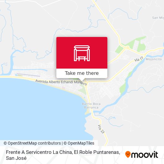 Mapa de Frente A Servicentro La China, El Roble Puntarenas