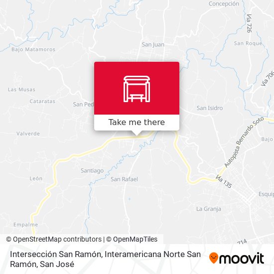 Intersección San Ramón, Interamericana Norte San Ramón map