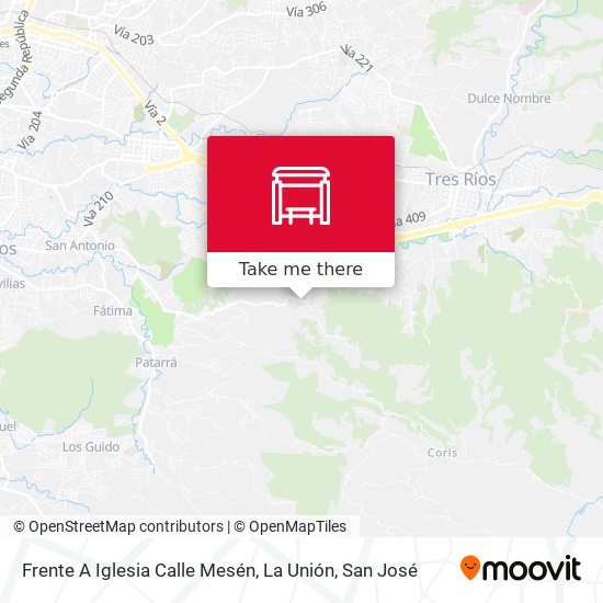 Frente A Iglesia Calle Mesén, La Unión map